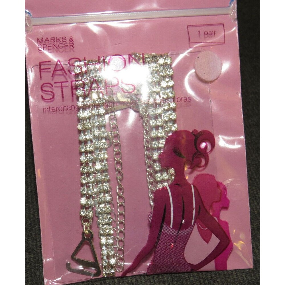 Marks & Spencer Silver Tone CZ Bling Interchangable Fashion Bra Straps